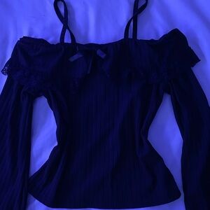 Elegant Off-Shoulder Black Top